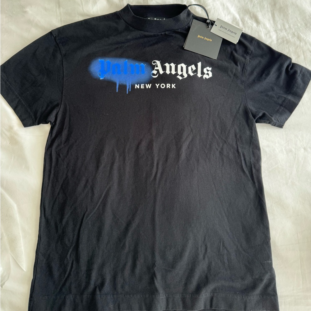 Palm Angels Black and Blue New York Tee